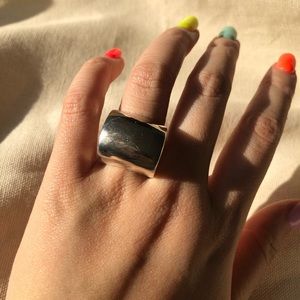 Solid Sterling Silver Abstract Ring